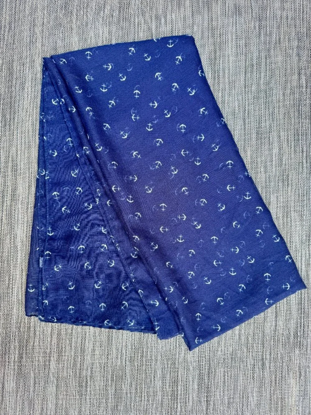 Nautical All Over Anchor Print Sheer Scarf 36x72